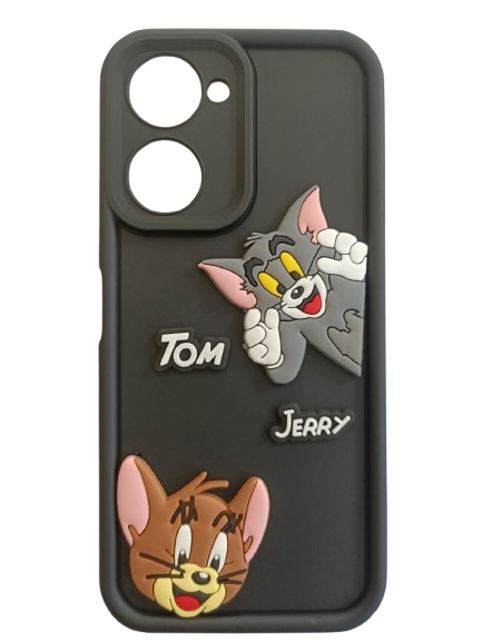 VIVO Y18/18T/18i BLACK SILICON TOM & JERRY DESIGN COVER
