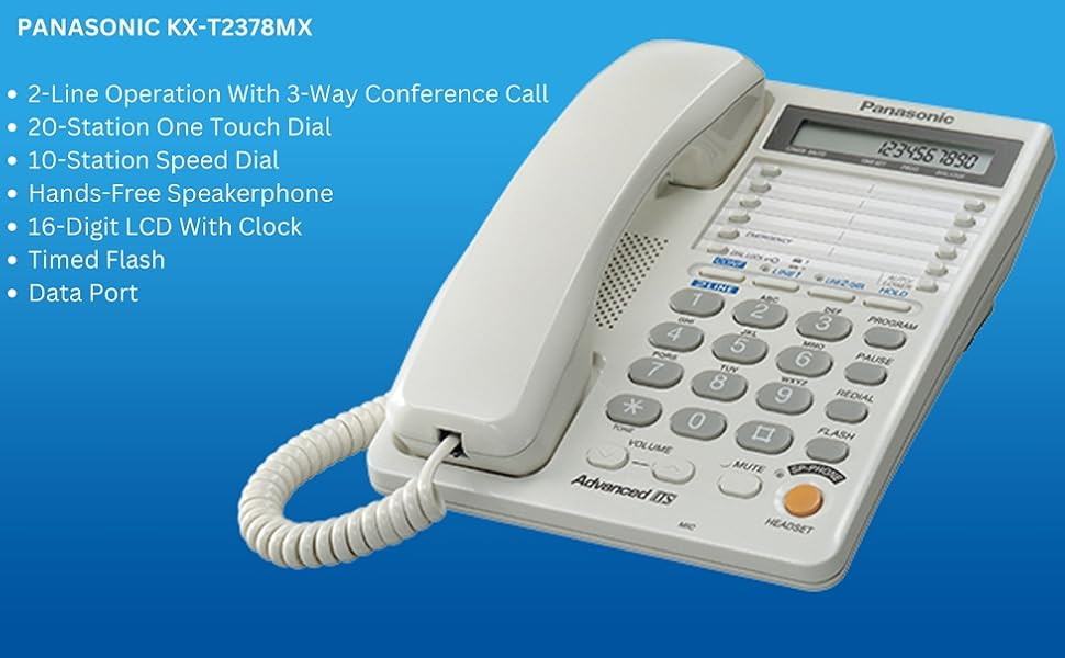 PANSONIC KX-T2378MX LANDLINE PHONE WHITE